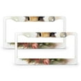 thumbnail image 1 of 2 Pack Bunny Wearing A Christmas Hat License Plate Frames Bunny Rabbit Gifts License Plate Cover License Plate Novelty License Plate Frame Metal 2 Holes for Women Men Auto Decoration Hardware, 1 of 6