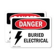 thumbnail image 1 of (2 Pack) Buried Electrical OSHA Danger Sign 5 Inch X 3.5 Inch Vinyl Label Decal Sticker Weather Resistant, UV Protected for Workplace, Business, and Construction Site, Made in the USA, 1 of 7