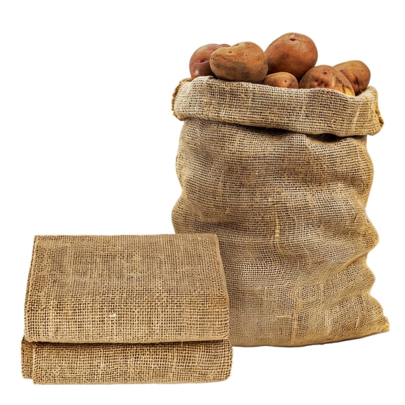 2-Pack Burlap Sacks, 18.5" x 27.5" Natural Jute Bags for Potato Storage, Plant Growth, and Gardening, Reusable Hessian Sacks