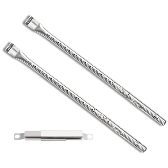 2-Pack Burners & 1 Crossover Channel for Charbroil Performance 2 Burner Gas Grills 463660021, 463660421, G327-2100-W1 Burners for Char Broil Replacement Parts, 401 Stainless Steel