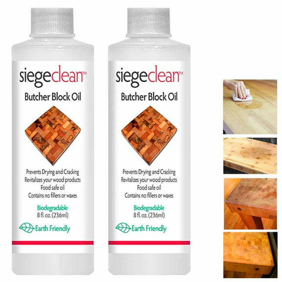 2 Pack Butcher Wood Block Oil Cutting Board Oil Food Grade Mineral Safe 16 Oz