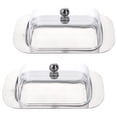 thumbnail image 1 of 2/Pack Butter Dish Stainless Steel Tray with Transparent Lid for Butter, 1 of 7