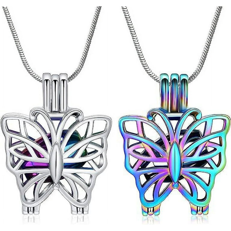 Pack Butterfly Cremation Necklace for Ashes Memorial Keepsake