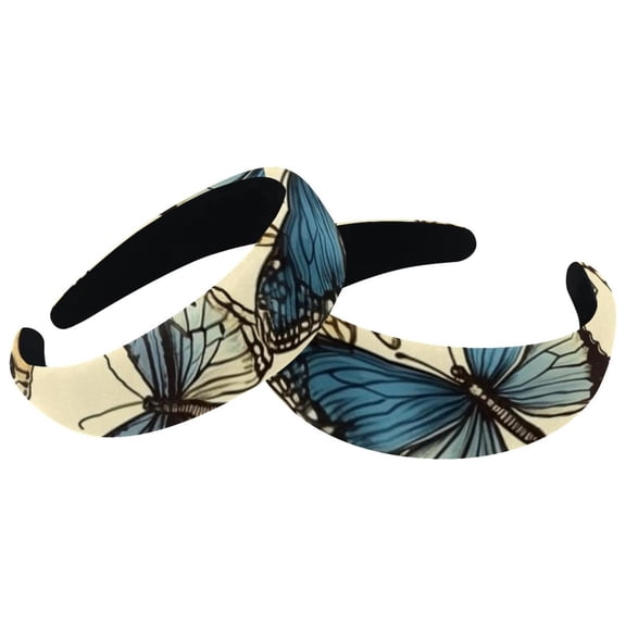 2 Pack Butterfly Headband for Women Girls - Head Band Wide Hairband Hair Accessories