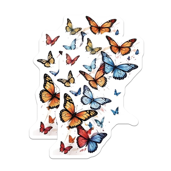 (2 Pack) Butterfly Magnets - Colorful Insect - Fridge Decorations - 5" On Longest Side - Premium Magnet - for Cars, Refrigerators, Toolboxes, Lockers - Made in USA - MAG15894