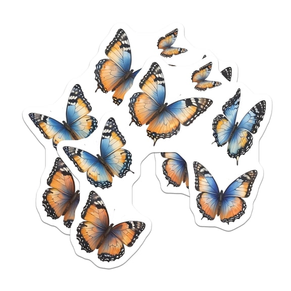 (2 Pack) Butterfly Magnets - Colorful Insect Magnet - Home Decor Accessories - 5" On Longest Side - Premium Magnet - for Cars, Refrigerators, Toolboxes, Lockers - Made in USA - MAG14734