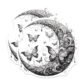 (2 Pack) Butterfly Moon Magnets - Celestial Decor - Decorative Refrigerator Magnets - 5" On Longest Side - Premium Magnet - for Cars, Refrigerators, Toolboxes, Lockers - Made in USA - MAG16236