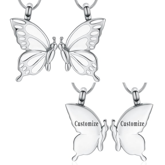2 Pack Butterfly Urn Necklaces for Ashes  Women Men Urn Pendants Cremation Keepsake Jewelry Memorial Gifts
