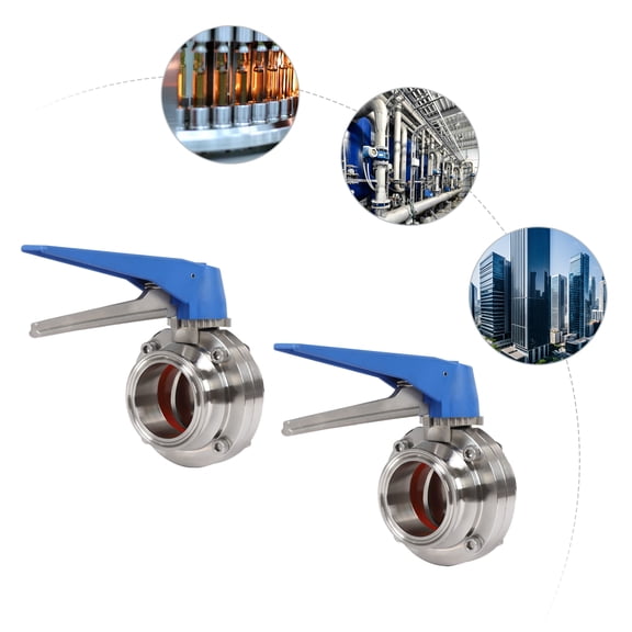 2 Pack Butterfly Valve with Blue Trigger Handle, Butterfly Valves, 2 Inch Butterfly Valve