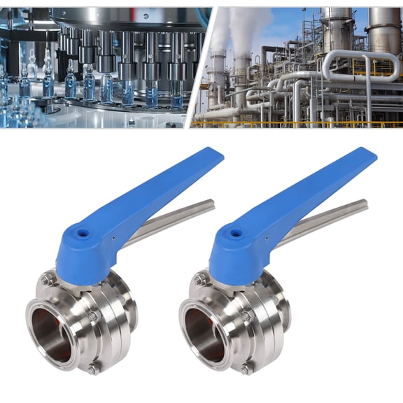 2 Pack Butterfly Valves, Butterfly Valve with Blue Trigger Handle, 2 Inch Butterfly Valve