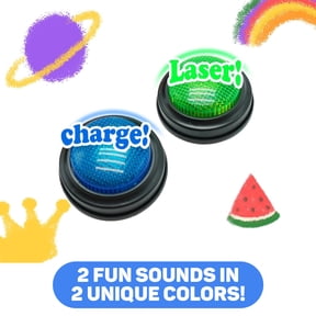 2-Pack Buzzers for Trivia Games, Answer Buzzers for Classroom, Family Feud Jeopardy Buzzer, Game Buzzers with Lights and Sound for Classroom, Game Show Buzzer Buttons
