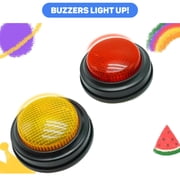 2-Pack Buzzers for Trivia Games, Answer Buzzers for Classroom, Family Feud Jeopardy Buzzer, Game Buzzers with Lights and Sound for Classroom