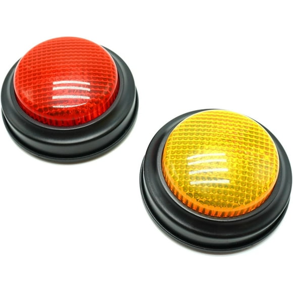 2-Pack Buzzers for Trivia Games, Answer Buzzers for Classroom, Family Feud Jeopardy Buzzer, Game Buzzers with Lights and Sound for Classroom