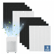 2 Pack C545 HEPA Replacement Filter S Compatible with Winix C545 Air Purifier, Replaces Part 1712-0096-00 and 2522-0058-00, 2 HEPA Filter + 8 Activated Carbon Filters