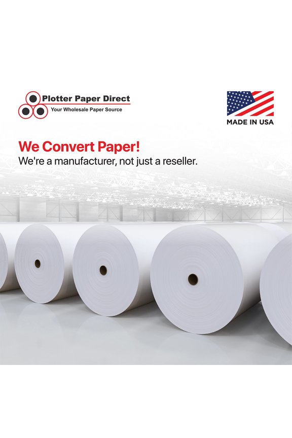 2-Pack CAD Plotting Rolls 30" x 300ft, 20lb Uncoated White Paper for Wide Format Printers, Technical Drafting, Engineering Plans, White