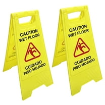 2-Pack CAUTION WET FLOOR Bilingual A-Frame Floor Signs
