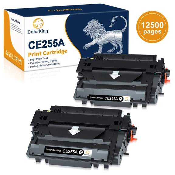 2 Pack CE255A Toner Cartridgefor P3015x P3016 MFP M525dn
