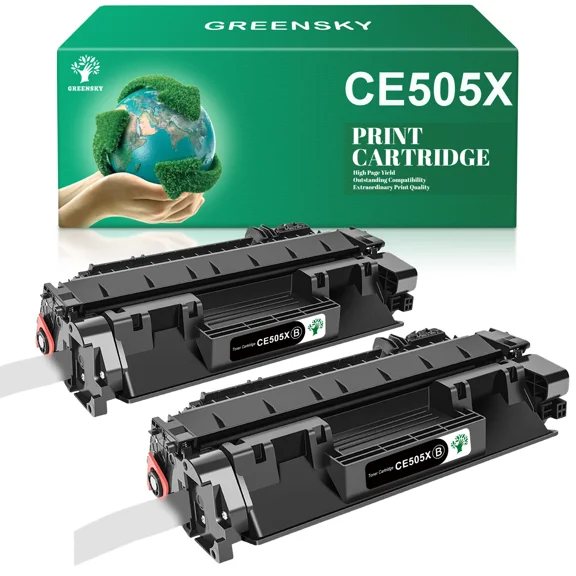 2 Pack CE505X 05X Black Toner Compatible for P2055X P2055d P2055dn
