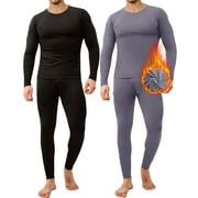 2 Pack CL Convallaria Thermal Underwear for Men Set - Soft and Warm Long Underwear Long Johns Base layer for Cold Weather