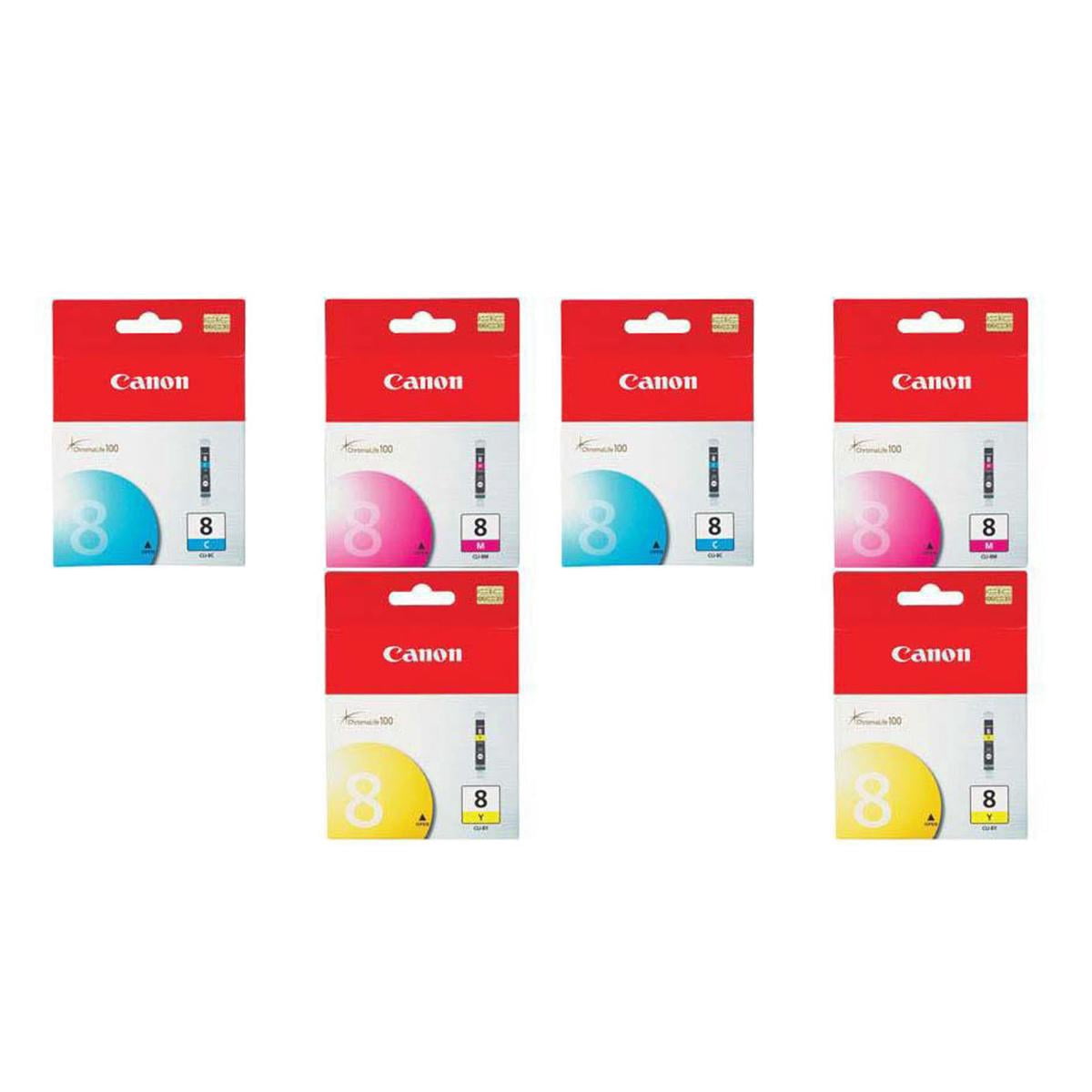 Canon 2 Pack CLI-8 3-Color Ink Kit with Cyan, Magenta & Yellow Inks for ...