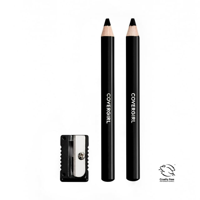 (2-Pack) COVERGIRL Easy Breezy Brow Fill + Define Eyebrow Pencil, 500 Black, 0.008 oz, Eye Pencil, Brown Eyebrow Pencil, Blendable Pencil Fill and Defined Brows, Sharpener Included