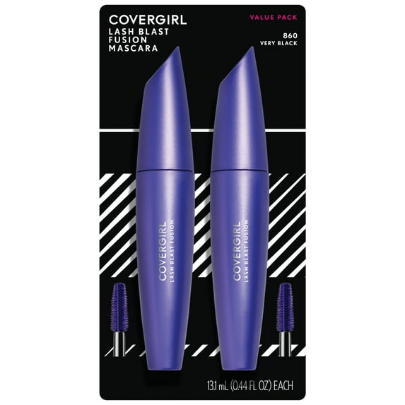 (2-Pack) COVERGIRL Lash Blast Fusion Mascara, 860 Very Black, 0.44 oz