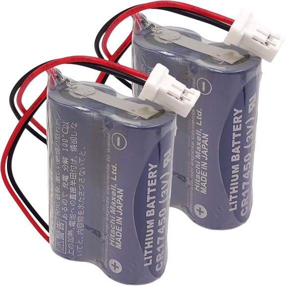 (2 Pack) CR17450-2WK27 / D80UB016170 3V Replacement PLC Battery 2*CR17450 Battery Pack for Mazak 2CR17450 3V Battery