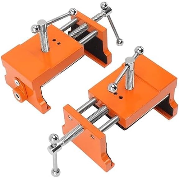 2 Pack Cabinet Clamps, Cabinet Claw, Aluminum Alloy Cabinetry Clamps, Cabinet Face Frame Clamps for Kitchen, Cabinet Installation Clamps with Two Side Screws and Alignment Plate (Orange)