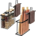 thumbnail image 1 of dxynlzq 2 Pack Cabinet Door Organizer Over The Cabinet Door Organizer with Towel Bars Hang Over Cabinet Door Storage  Kitchen Cabinet Door Organizer for Cutting Board  Baking Sheet  Foil, 1 of 8