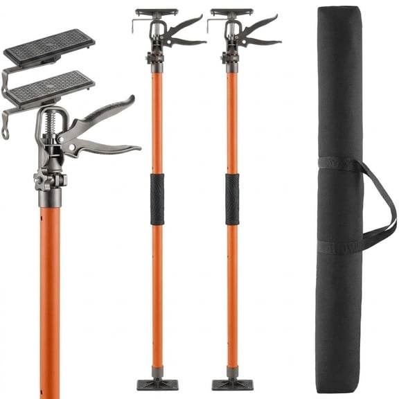 2-Pack Cabinet Jack Support Pole, 45.7" to 114.2" Adjustable Telescopic Support Rods, 154 lbs Capacity Steel 3rd Hand System for Cabinets and Drywall