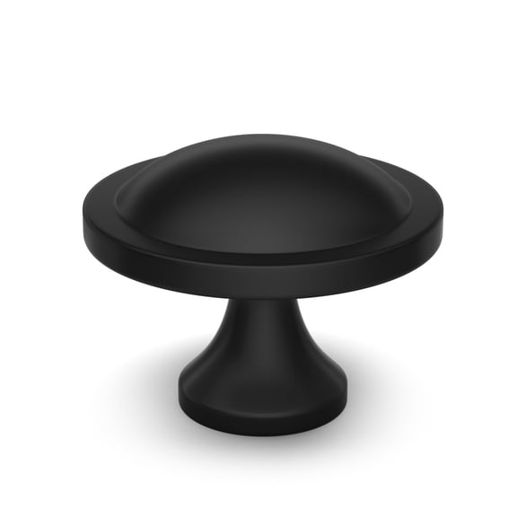 2 Pack Cabinet Knobs Black Round Mushroom Hardware Cabinet Knob for Dresser Drawer Diameter 1-1/2 Inch