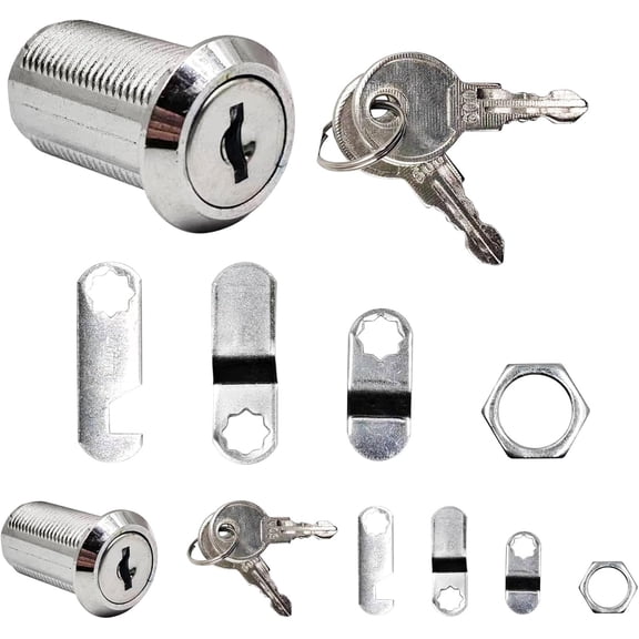 2 Pack Cabinet Locks with 4 Keys 1.18" Heavy Duty Cam Locks keyed Alike for File Drawer Mailbox RV Storage Door Replacement