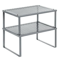 2 Pack Cabinet Organizers Shelf, Kitchen Counter Shelves, Metal Spice Rack, Kitchen Storage, Stackable, Expandable, Silver