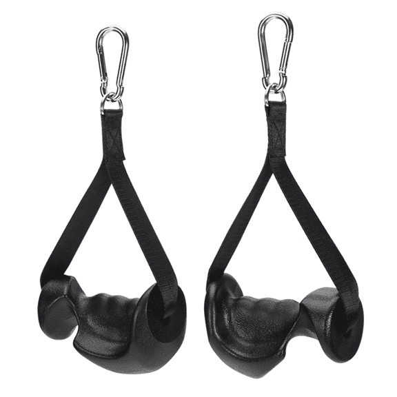 2 Pack Cable Machine Handles with Carabiner Clips, Heavy Duty Workout Handles for Strength Training, Lat Pulldown, Cable Crossover, Resistance Bands and Home Gym Equipment