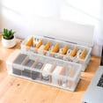 thumbnail image 1 of 2-Pack Cable Organizer Box with Lid, Transparent, Plastic, Charger, Cable, Storage, Office Structure, Multifunctional Accessory, 1 of 1