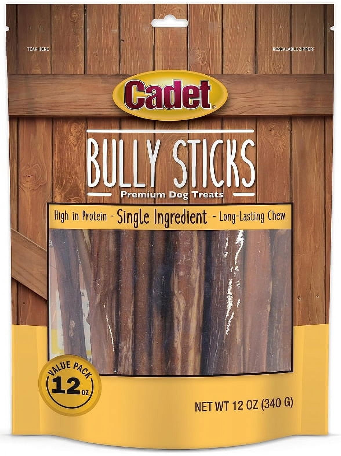 2 Pack Cadet Single Ingredient Bully Sticks for Dogs Small [Dog Bully