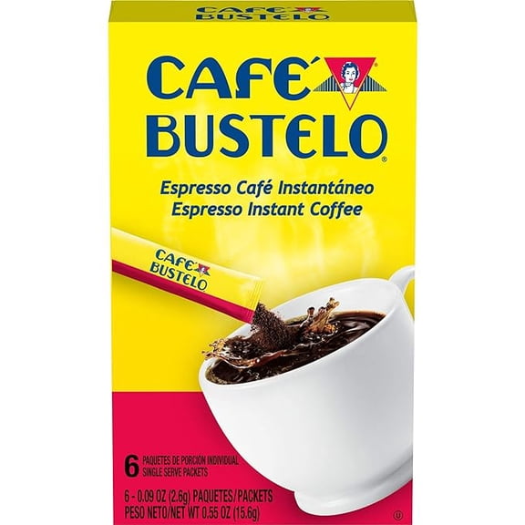 2-Pack Caf Bustelo Espresso Style Dark Roast Instant Coffee, 6 Count Single Serve Packets
