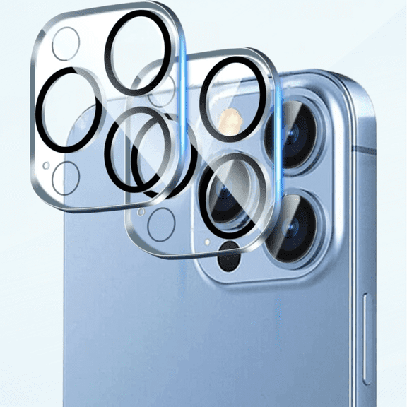 2 Pack Camera Lens Protector Compatible with iPhone 13 Pro 6.1 inch/iPhone 13 Pro Max 6.7 inch, HD Tempered Glass Camera Lens Screen Protector 9H Hardness, Scratch Resistant, Easy Install, Clear