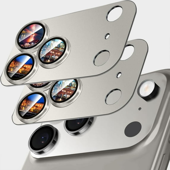 2 Pack Camera Lens Protector Compatible with iPhone 17 Pro ,Metal Aluminum Alloy Tempered Glass Camera Protector,Case Friendly