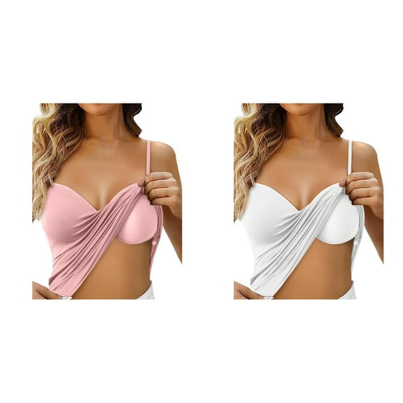 2 Pack Camisoles for Women Women's Shelf Bra Camisole Tops Adjustable Spaghetti Strap Cami Tank Undershirts Womens Tank Top M