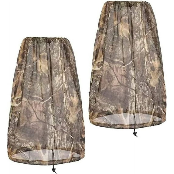 2 Pack Camo Mosquito Head Nets, Face Netting for Outdoor Activities