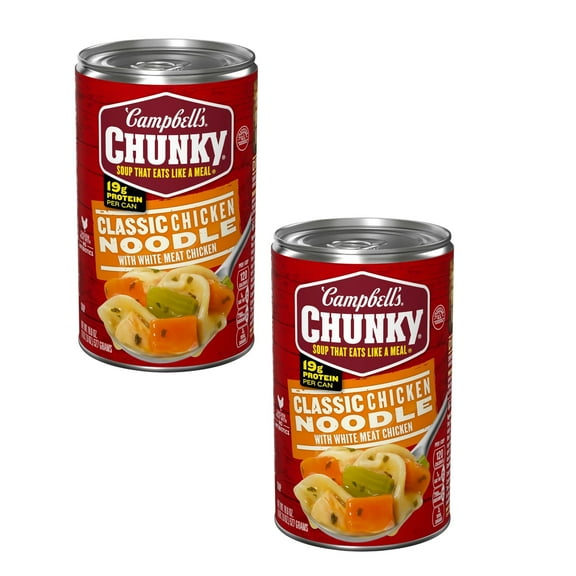 ( 2 Pack ) Campbell's Chunky Classic Chicken Noodle Soup, 18.6 oz Can
