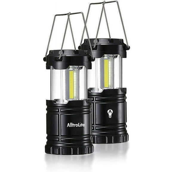 2-Pack Camper LED Camping Lantern Lights Collapsible 500lm | COB Technology | Waterproof Lantern with Magnetic Base for Night | Fishing | Camping | Hiking | Emergencies | Batteries Included