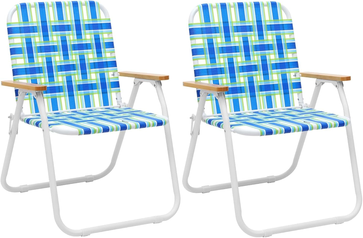 2 Pack Camping Chair, Beach Chair for Adults with Highback, Folding ...