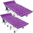 thumbnail image 1 of 2 Pack Camping Cot with Comfortable Mattress 2 Person Camping Bed Cots for Sleeping Sleeping Cot Folding Cot Heavy Duty with Carry Bag for Home Outdoor Travel, 1 of 6