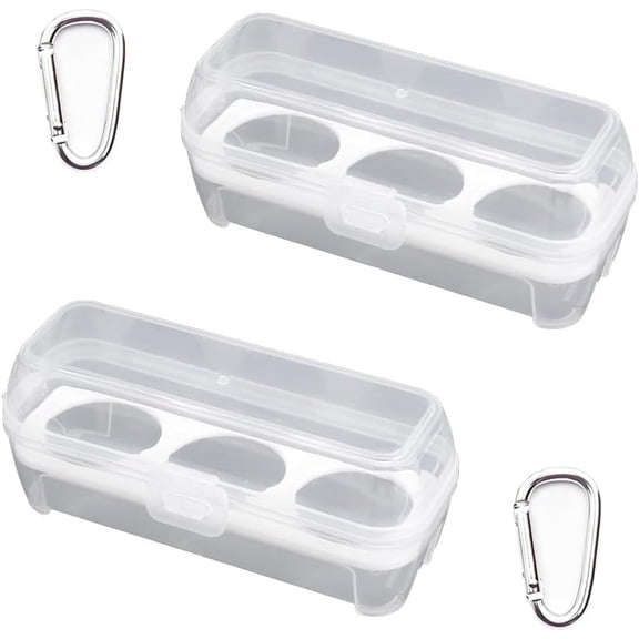 2 Pack Camping Egg Carrier 3 Grids Storage Container Portable Shockproof Eggs Protective Case Box Organizer Tray for Hiking Trekking Camper Outdoor Trip Picnic Kitchen Refrigerator