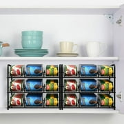 2 Pack Can Rack Organizer, Stackable Can Storage Dispenser Holds up to 72 Cans