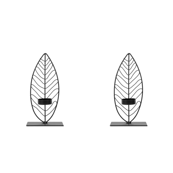 2 Pieces Candlestick Rack Decor Holder with Handle Jars Black