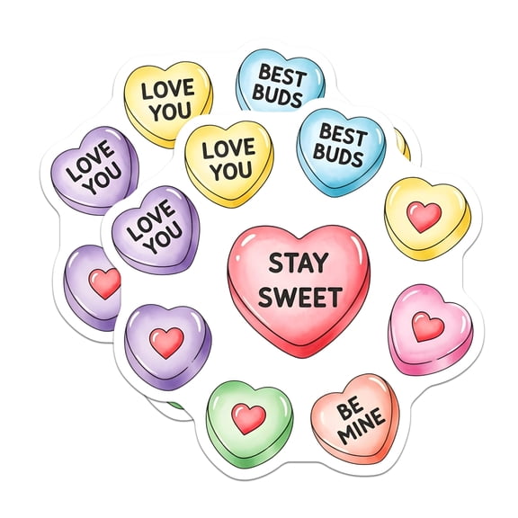 (2 Pack) Candy Heart Magnets - Valentine Magnet - Sweet Talk Magnet - 5" On Longest Side - Premium Magnet - for Cars, Refrigerators, Toolboxes, Lockers - Made in USA - MAG18645