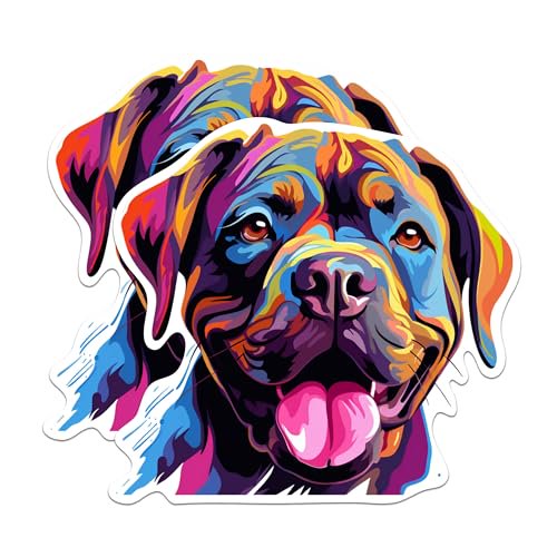 (2 Pack) Cane Corso Dog Breed Stickers - 5 Inches On Longest Side - Choose from Over 100 Dog Breeds - for Cars, Trucks, Skateboards, Laptops - Made in USA - BMCS1812